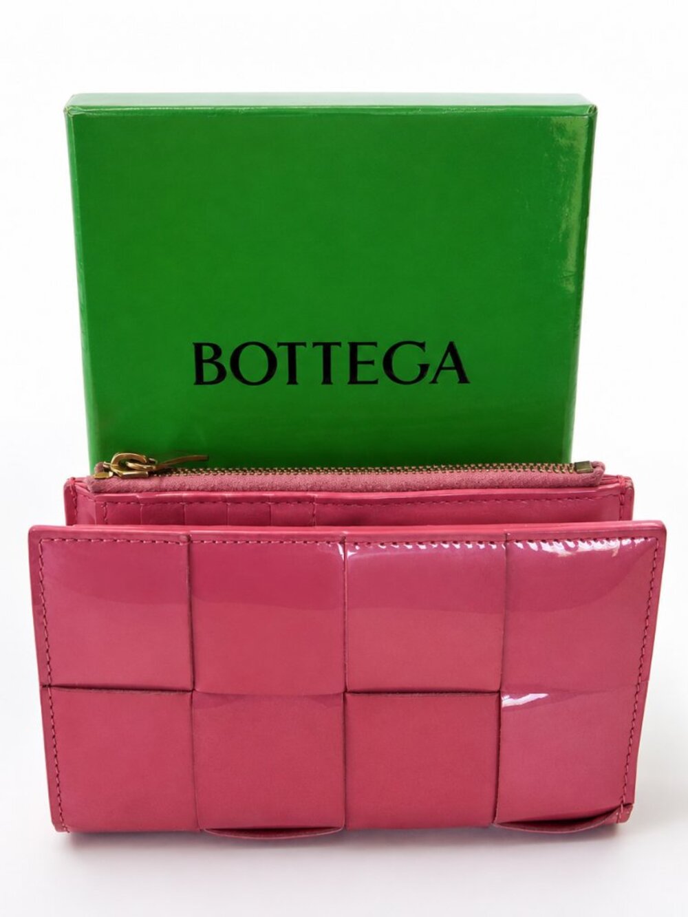 Authentic BOTTEGA VENETA Maxi in Trediac Bi-Fold Wallet